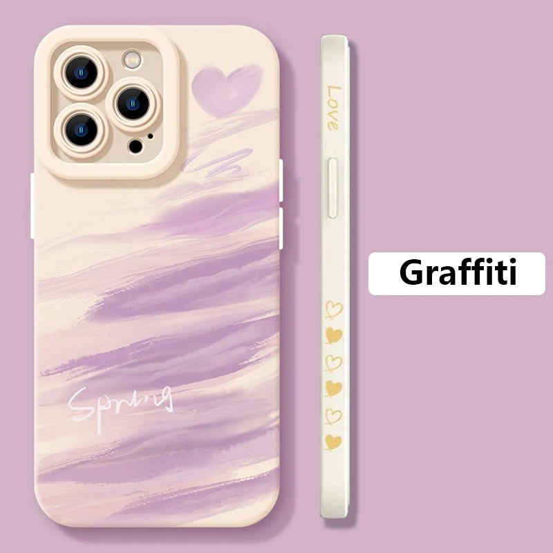 Graffiti Love Heart Shockproof Case For iPhone