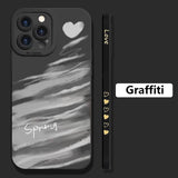 Graffiti Love Heart Shockproof Case For iPhone