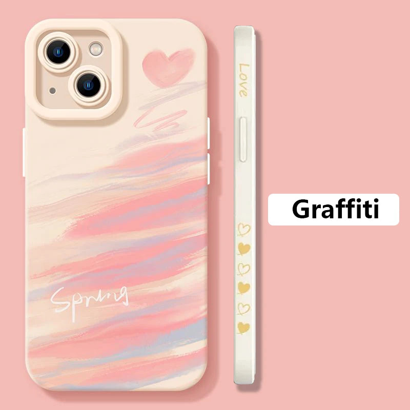 Graffiti Love Heart Shockproof Case For iPhone