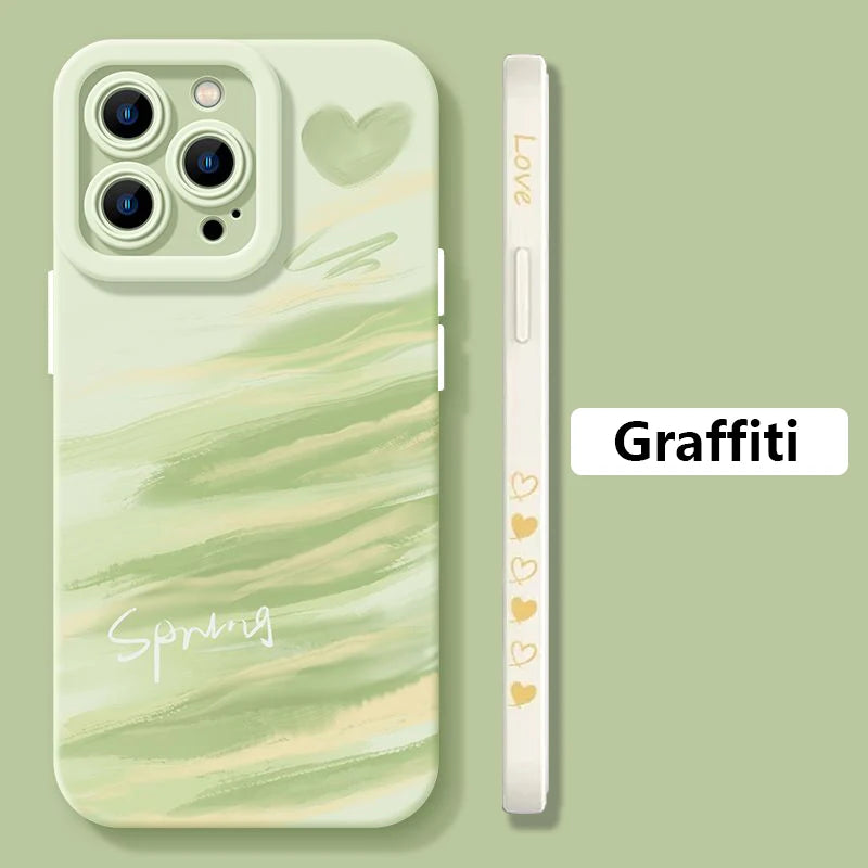 Graffiti Love Heart Shockproof Case For iPhone