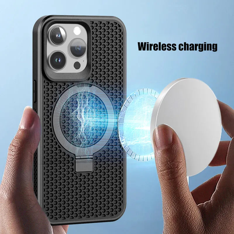Dissipation Cooling Magnetic Stand Case For iPhone