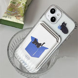 Cute Magnetic Wallet Card Holder Case For iPhone