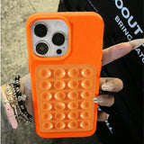 Luxury 3D Suction Cup Stand Litchi Case For iPhone