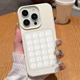 Luxury 3D Suction Cup Stand Litchi Case For iPhone