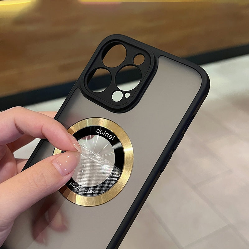 Magnetic Shockproof Matte Case For iPhone