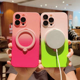 Gradient Soft Silicone Holder Case For iPhone