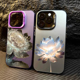 Lotus Flower Lens protect plating Case For iPhone