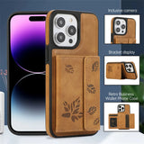 Luxury Maple Leaf Leather Wallet Card Case For iPhone