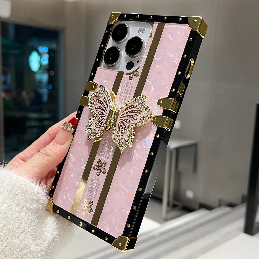 Butterfly Stand Holder Shockproof Case For iPhone