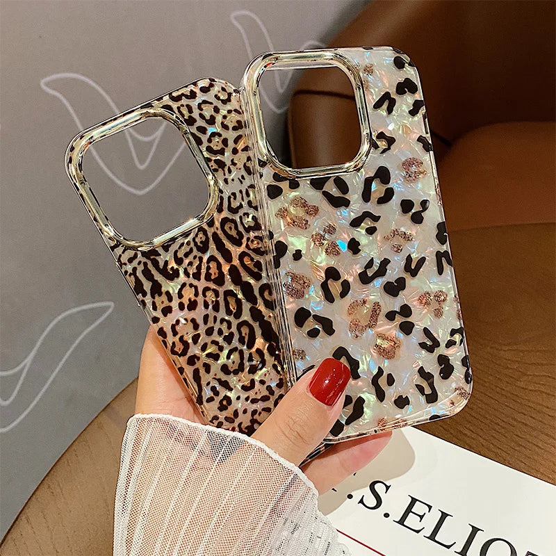 Luxury Leopard Print Glitter Case for iPhone