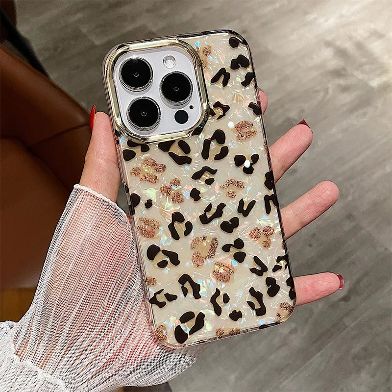 Luxury Leopard Print Glitter Case for iPhone