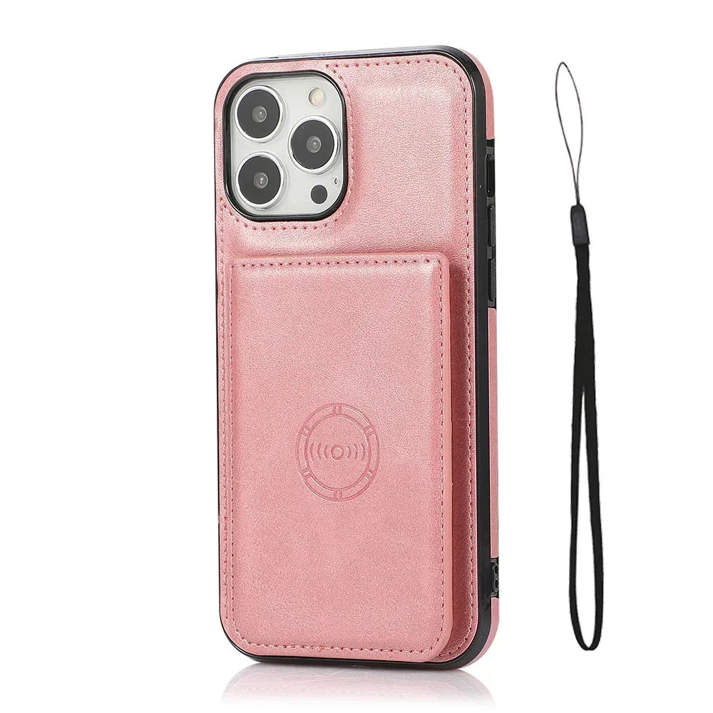 Magnetic Flip Wallet Case For iPhone