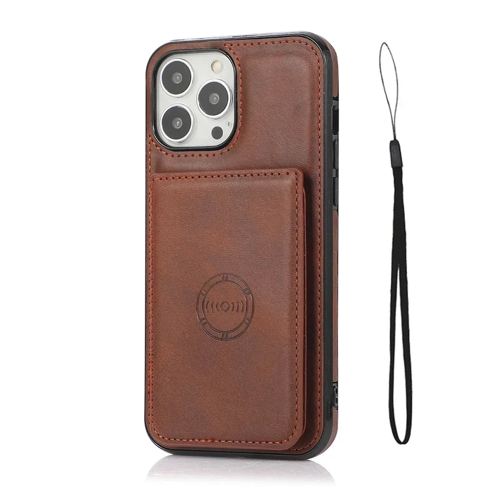 Magnetic Flip Wallet Case For iPhone