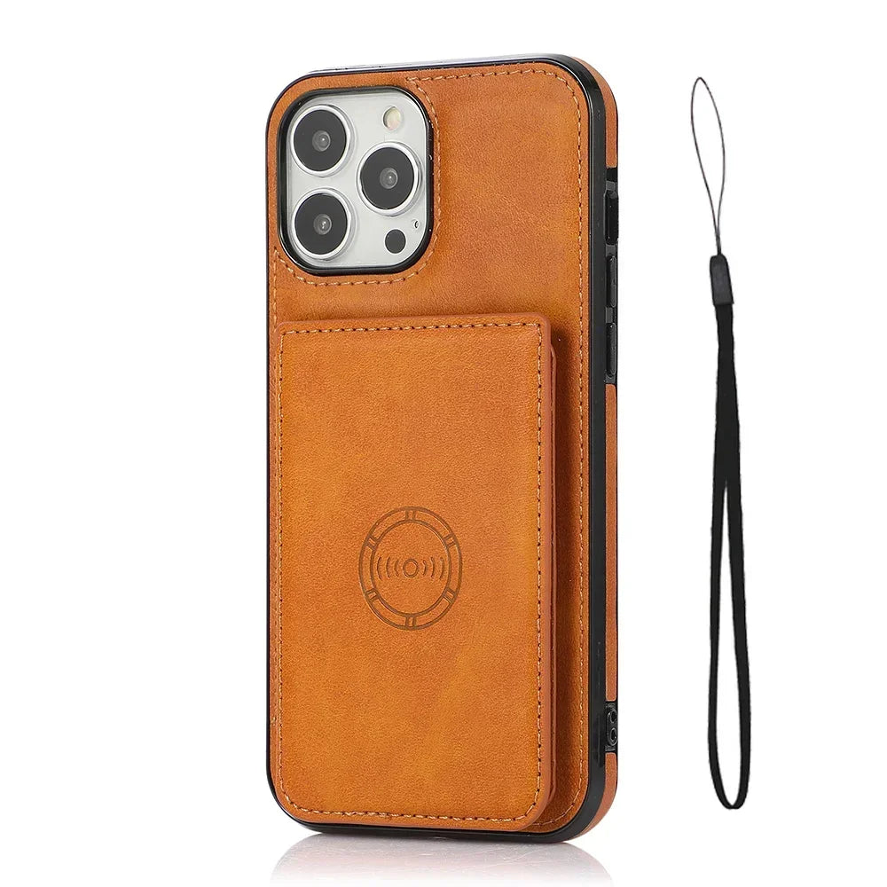 Magnetic Flip Wallet Case For iPhone