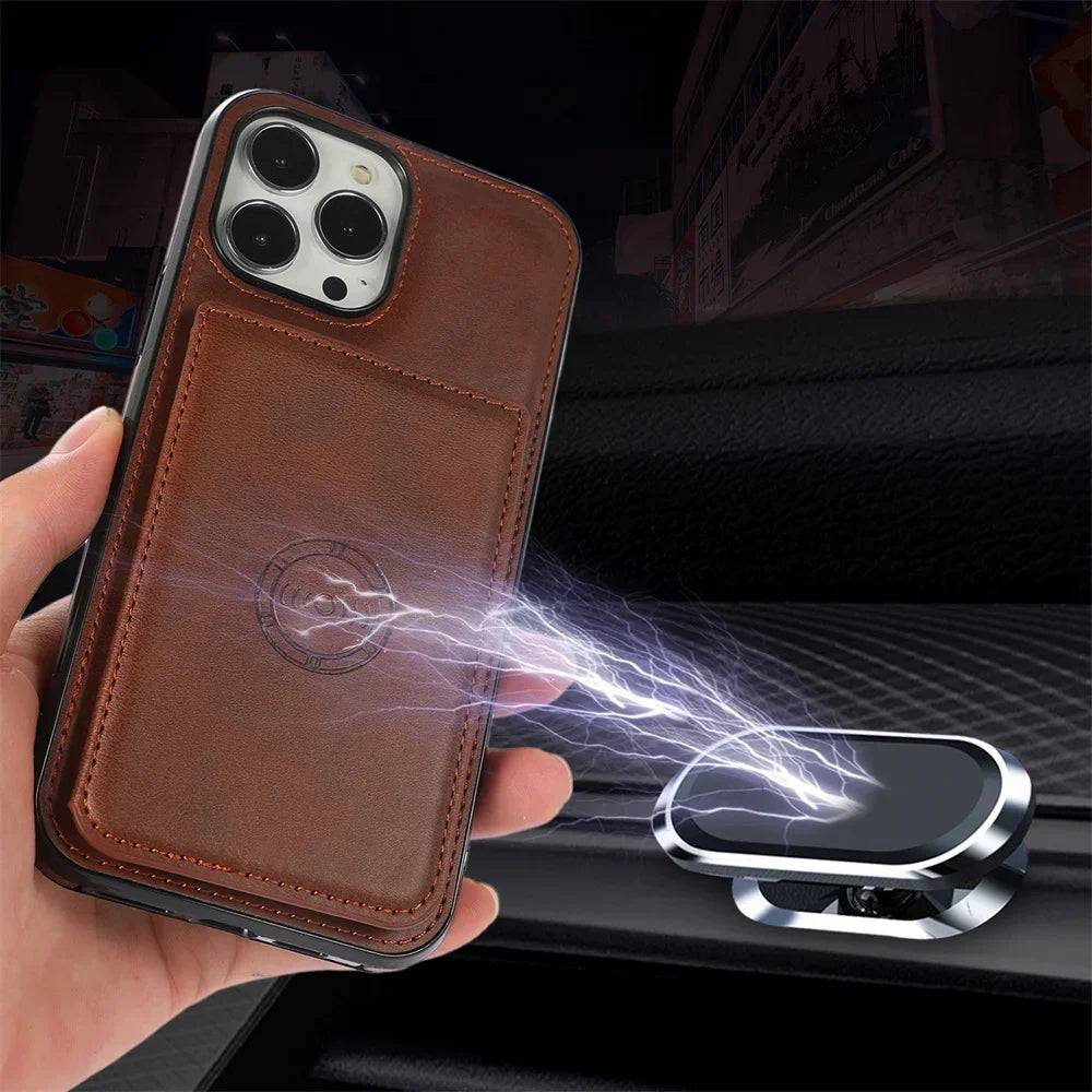 Magnetic Flip Wallet Case For iPhone