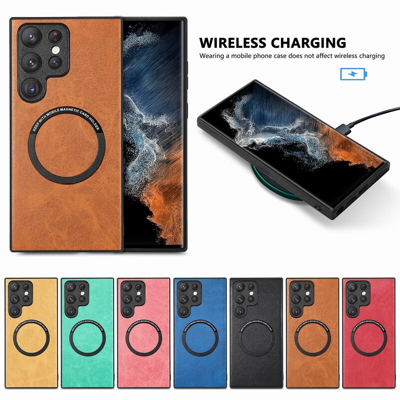 Magnetic Leather Slim Case For Samsung