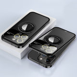 Metal Frame Magnetic Glass Case For iPhone