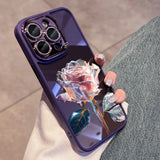 Crystal Rose Diamond Protection Case For iPhone