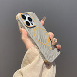 ins style heat dissipation breathable magnetic Case For iPhone