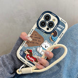 Denim-print dog pattern Case For iPhone