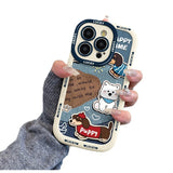 Denim-print dog pattern Case For iPhone