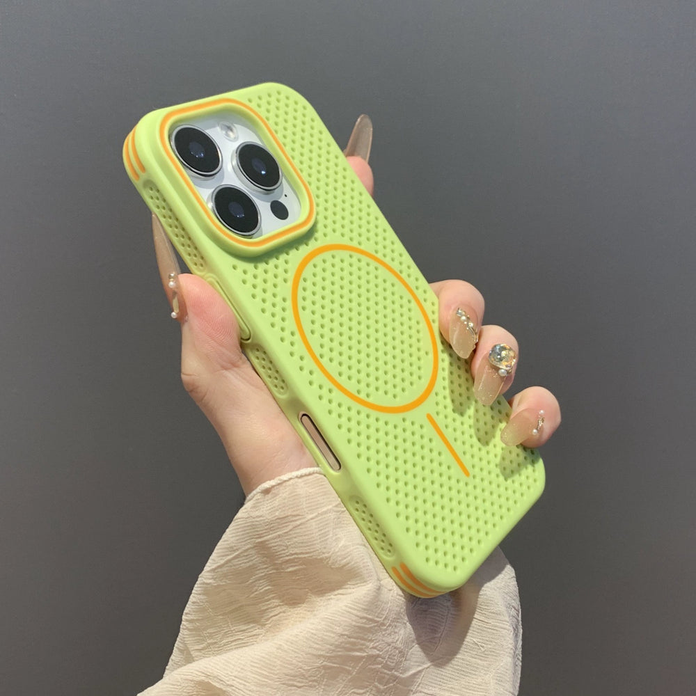 ins style heat dissipation breathable magnetic Case For iPhone