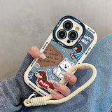 Denim-print dog pattern Case For iPhone