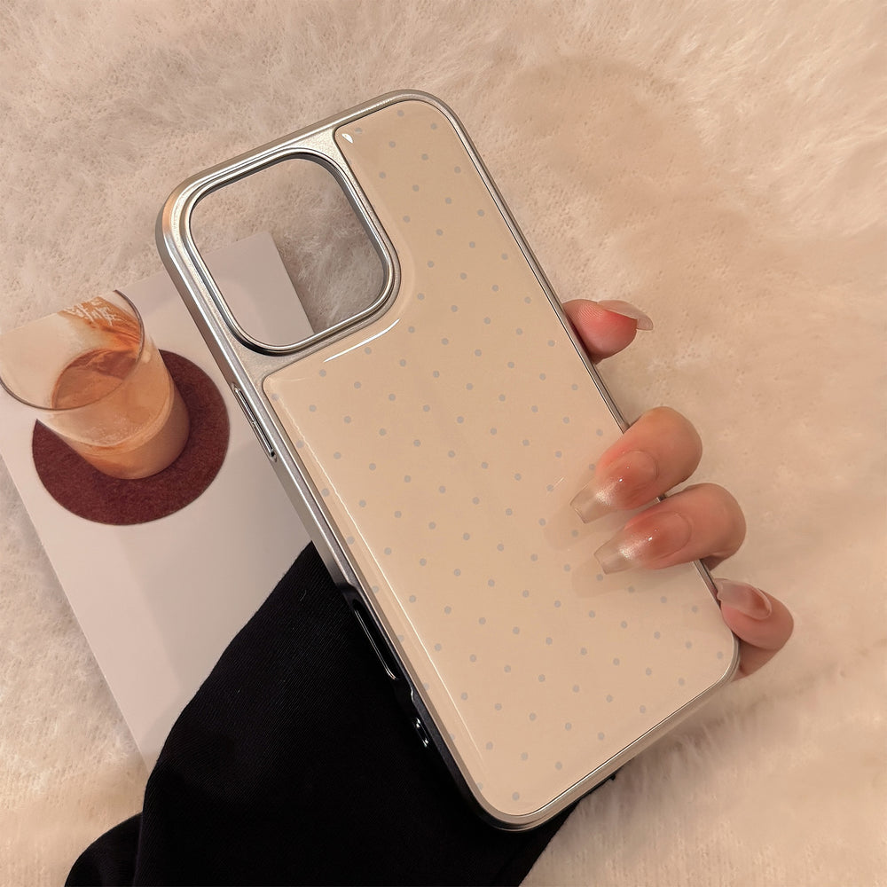 Electroplated INS Simple Polka Dots Phone case For iPhone