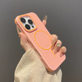 ins style heat dissipation breathable magnetic Case For iPhone