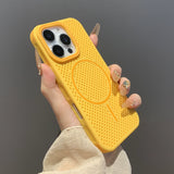 ins style heat dissipation breathable magnetic Case For iPhone