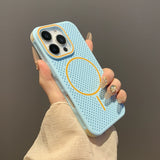 ins style heat dissipation breathable magnetic Case For iPhone