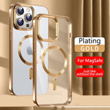 Transparent Square Plating Magnetic Case for iPhone