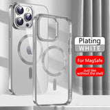 Transparent Square Plating Magnetic Case for iPhone