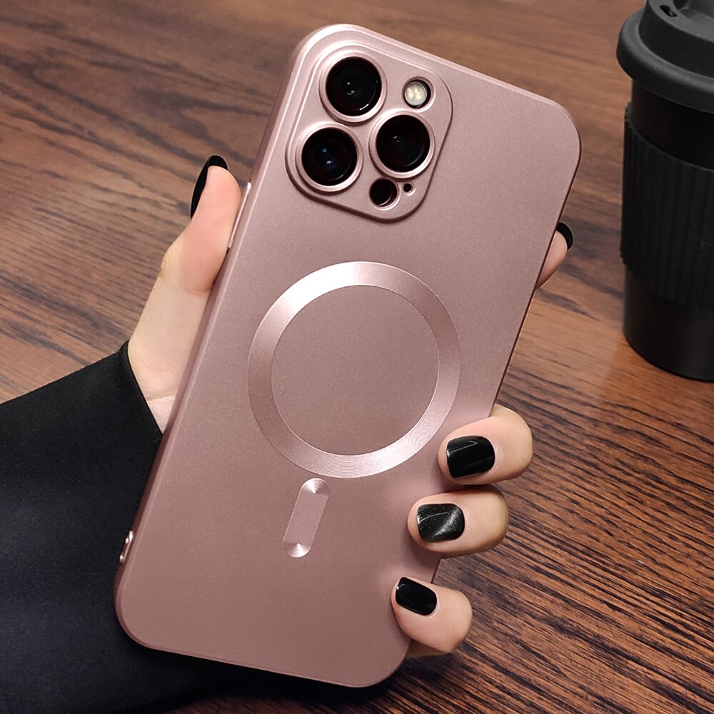 Magnetic Matte Shockproof Case For iPhone