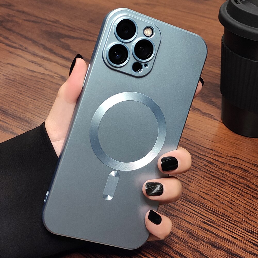 Magnetic Matte Shockproof Case For iPhone