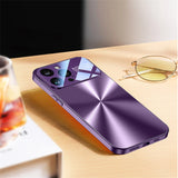 Glass Large Window Metal Case For iPhone