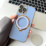 Plating Silicone Wireless Stand Case For iPhone