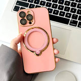 Plating Silicone Wireless Stand Case For iPhone