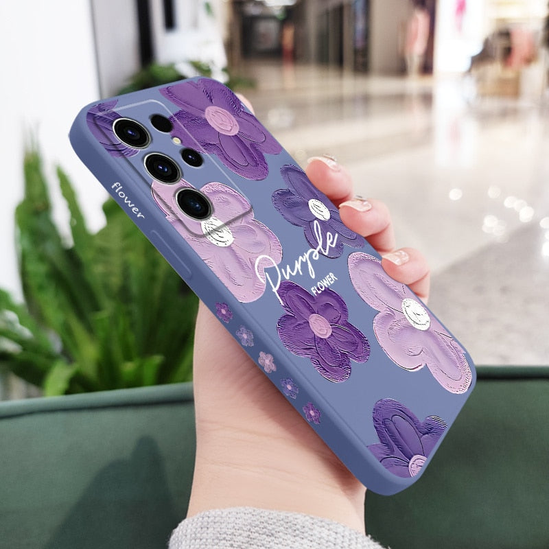 Purple Flower Phone Case For Samsung