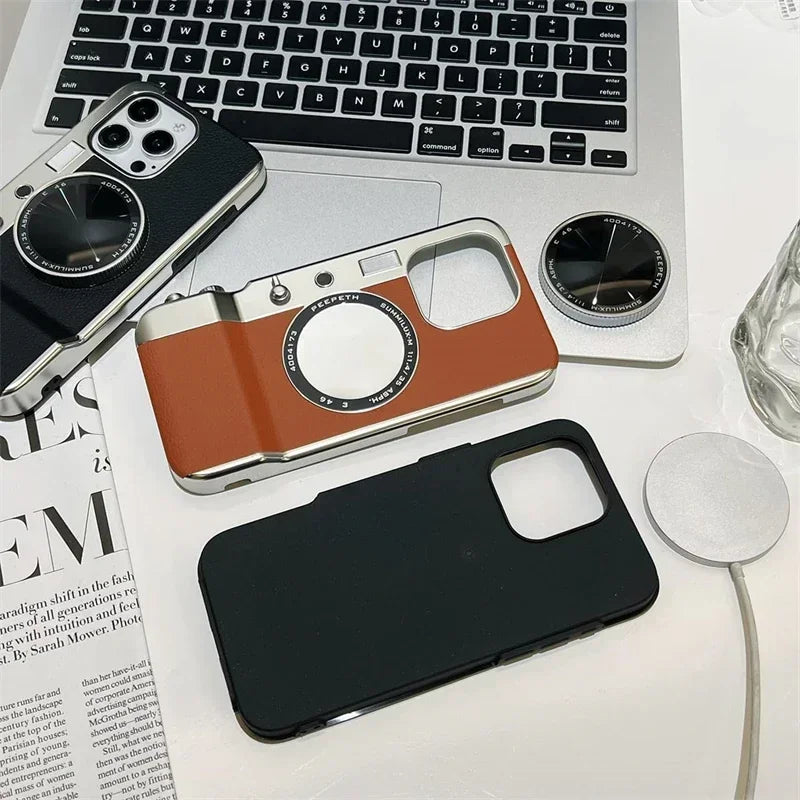 Retro Bluetooth Camera Magnetic Case for iPhone