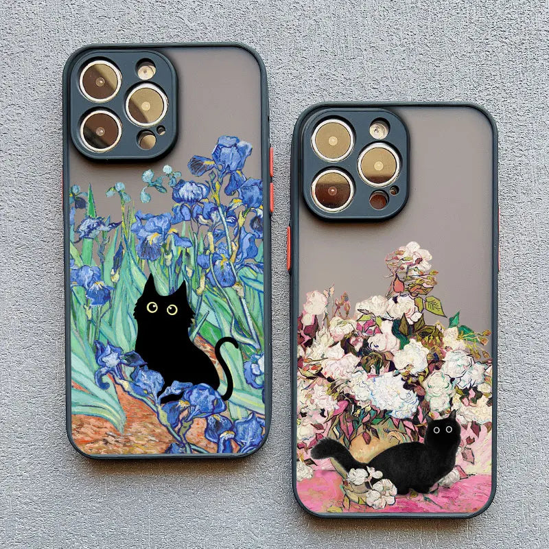 Retro Oil Painting Matte Case For iPhone