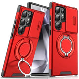 Armor Magnetic Bracket Case Slide Camera Protection Shockproof Cover for Samsung