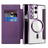 Flip leather business card slot for Samsung