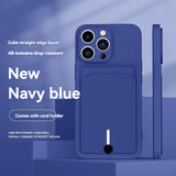Push Card Bag Slot Holder Wallet silicone Phone Case For iPhone