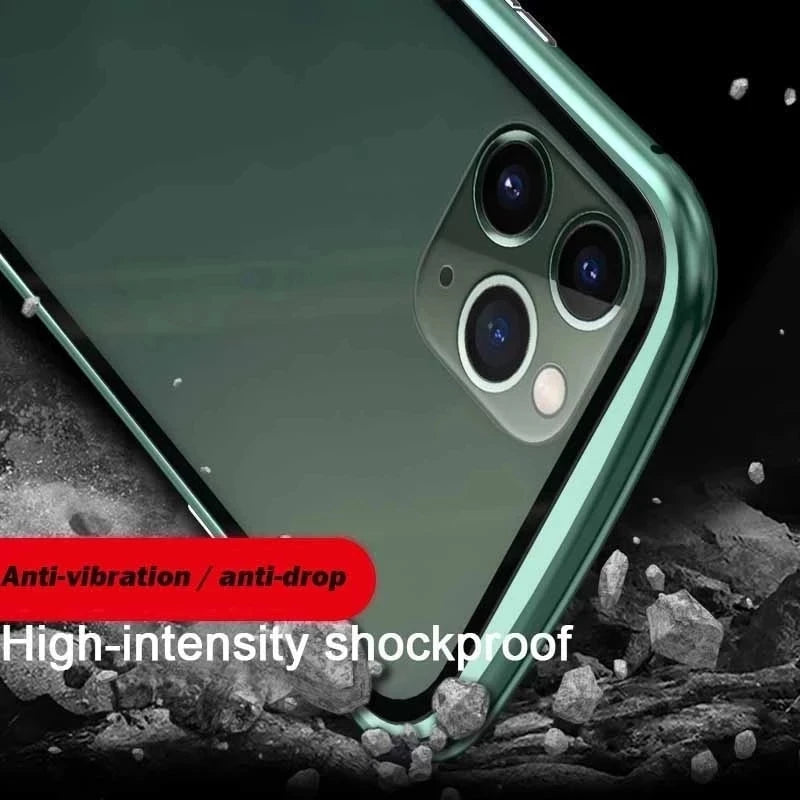 Double-Sided Glass 360°Full Protection Metal Case For IPhone