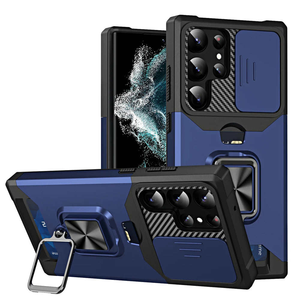 Wallet Ring Holder Armor Kickstand case Samsung