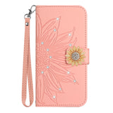 Glitter Sunflower Leather Wallet Flip Case for Samsung