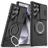 Armor Magnetic Bracket Case Slide Camera Protection Shockproof Cover for Samsung