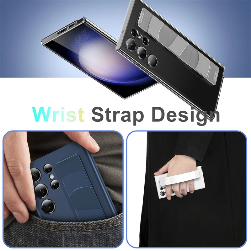 Luxury Silicone Elastic Wrist Strap Shockproof Case For Samsung