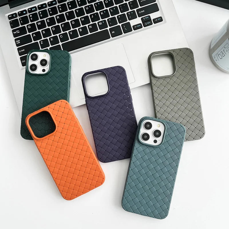 Liquid Silicone Braided Textured Phone Case for IPhone